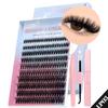 Xiaomi GROINNEYA Lash Clusters Kit Cat Lashes 640 Pcs with Lash Bond & Seal Cluster Eyelash Extensions Eyelash Clusters Kit DIY at Home