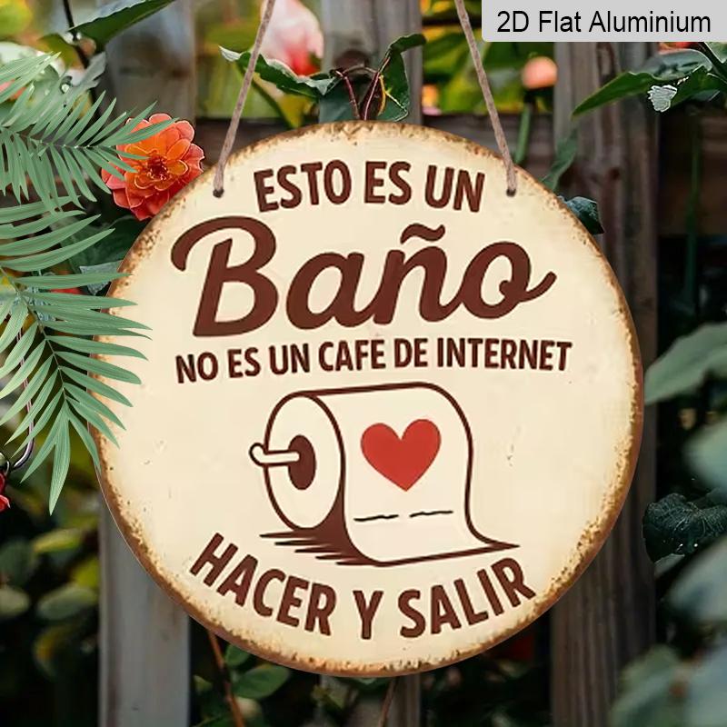 2D Flat 1pc Aluminum Decorative Ornament | Spanish-Style Bathroom Decorative Hanging Ornament | 7.87 inches × 7.87 inches | Ideal for wall decor in