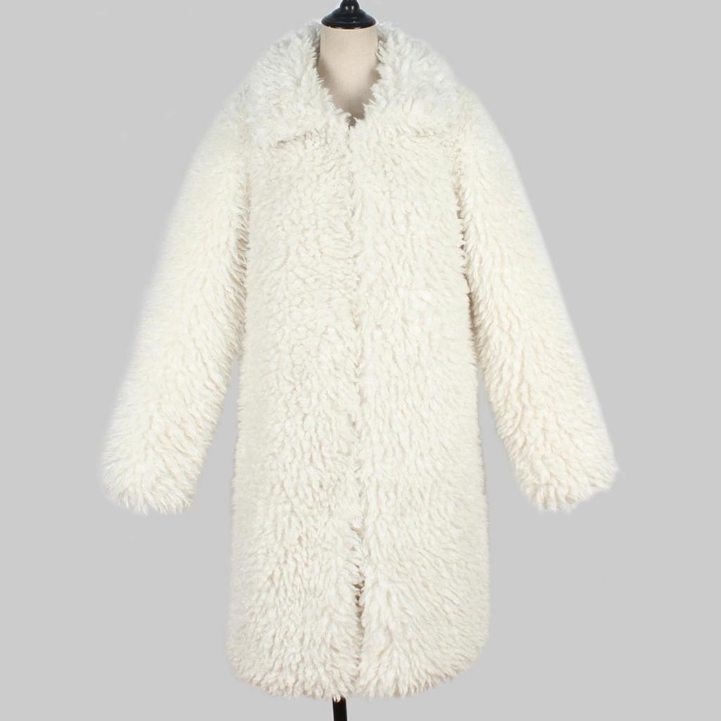 Factory Sell 2023 Spring Autumn Winter Long Faux Fur Coat Women Plush Jacket Ladies Wihite Fluffy Jacket Long Sleeve Fashion Outerwear