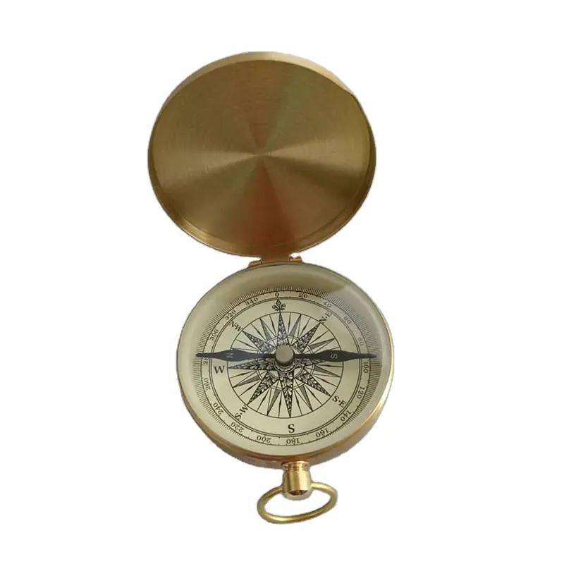 Personalized Antique Brass Compass Nautical Pocket Gift for Camping & Hiking Gold Dial Display with Pointer