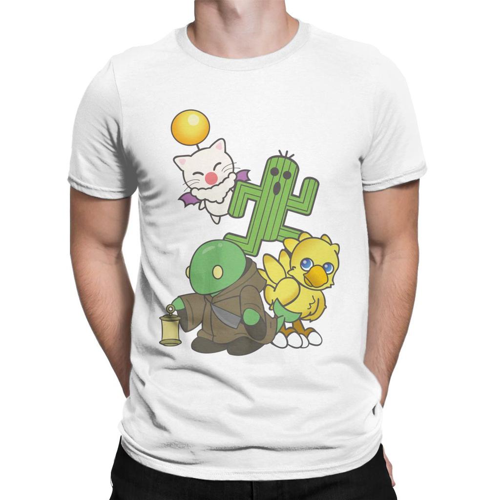 2025 Team Final Fantasy Moogle Chocobo Tonberry Cactuar Rpg Game Square Enix Geek Nerd T Shirts Men's Cotton Clothes Gift Idea