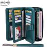 Anti-theft Brush Retro Large Capacity Long Wallet Multi-card Women's Wallet Multi-function Zipper Wallet with Wrist Strap
