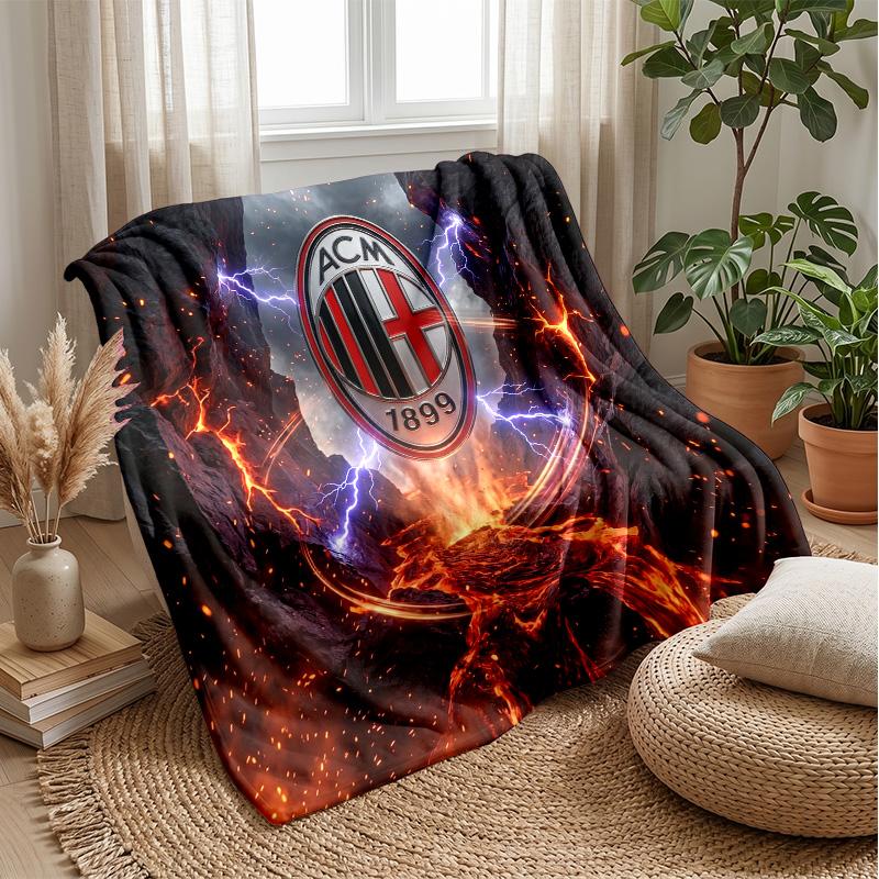 AC Milan Theme blanket Soft Flannel Blanket Plush Throw Blanket Cozy Sofa Bed Blanket for Home Decor