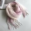 Sun Protection Gradient Scarf Lightweight Neck Scarf Japanese Style Pure Linen Scarf  Spring Summer