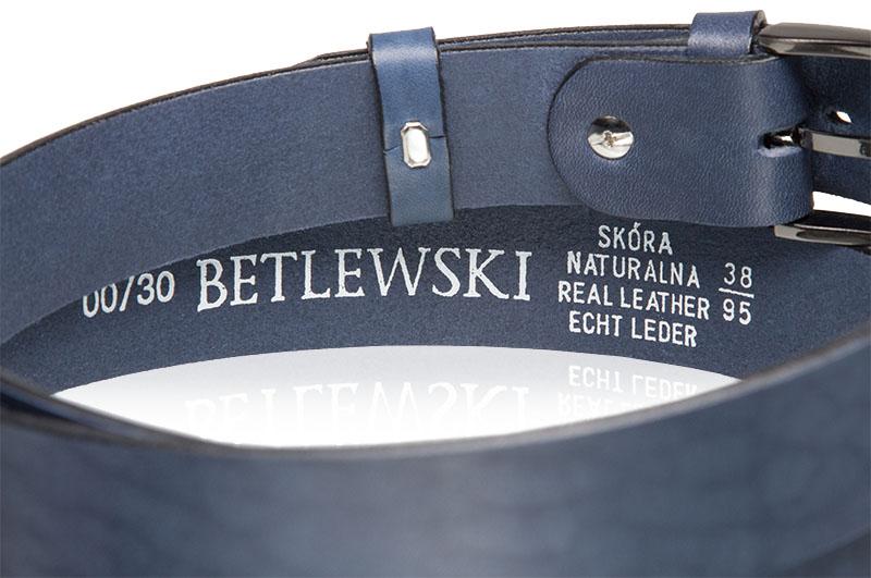 LIC30-0 NAVY 115 Leather belt REGULAR + CERTIFICATE