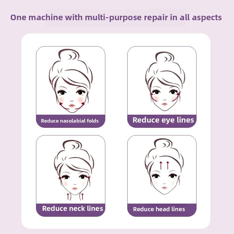 Новый массажер для лица и шеи, инструмент для носогубных складок, светодиодный красный и синий свет, вибрационный интродьюсер, косметический инструмент