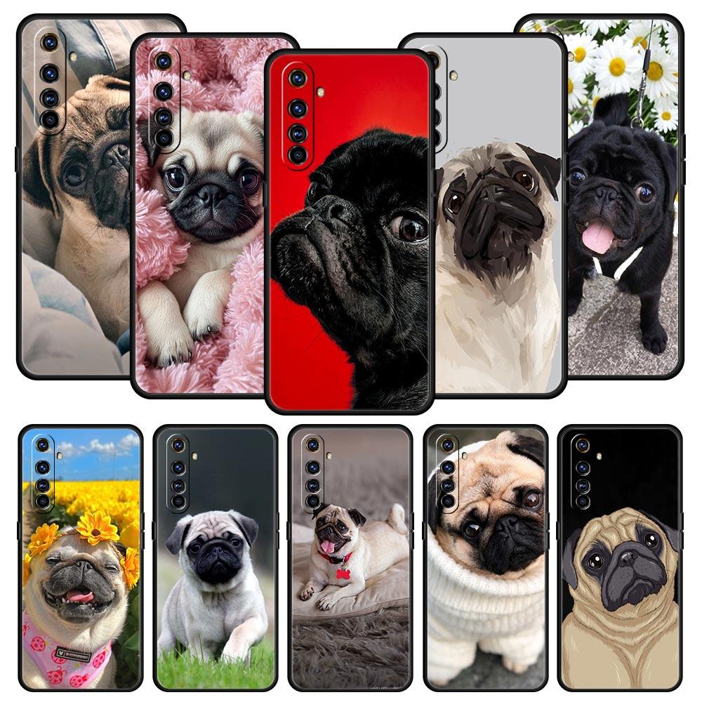 Милый чехол для телефона с собакой мопсом для Realme 12 11 10 9 8 5G 7 6 GT5 GT3 GT2 Pro Plus C21 C11 C25 C35 для Realme GT Neo 2 3 3T 5