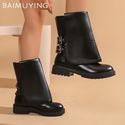 Женские ботильоны на среднем каблуке, зимняя мода, кожаные туфли для женщин, тренд 2025 года, дизайнерский бренд, удобные женские ботинки в стиле панк для ходьбы, челси