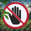 Prohibition Metal Sign Do Not Touch Round Wall Decor Red Hand Silhouette Halloween Home Decor