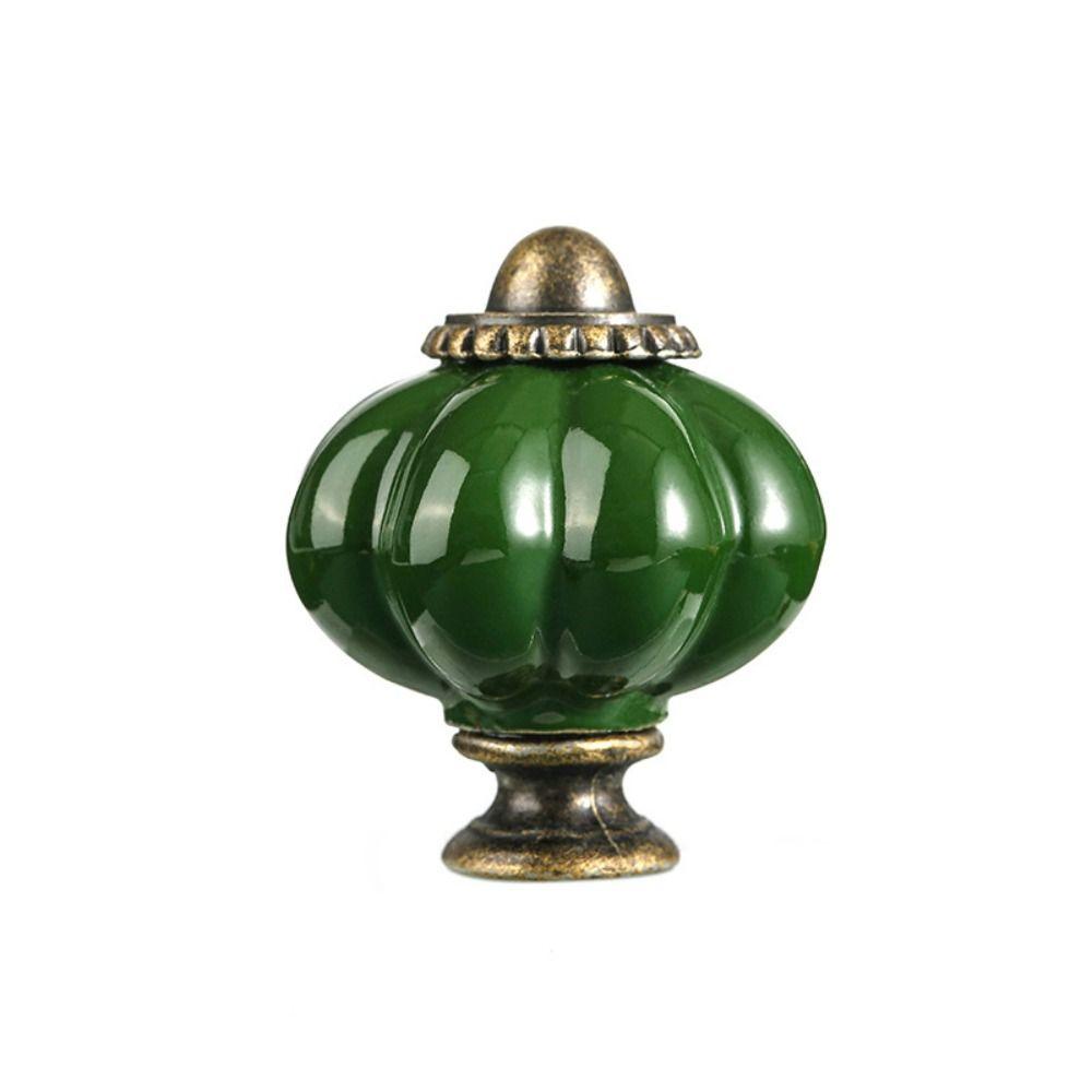 Single Hole Cabinet Knob Round Drawer Knobs Retro Ceramic Pumpkin Handle  Kitchen