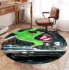 Ghostbusters Pattern Round Rug, Indoor/Outdoor Mat, for Picnic, Gameroom, Bedroom, Office, Living Room, Home Decor Carpet, Birthday Gift