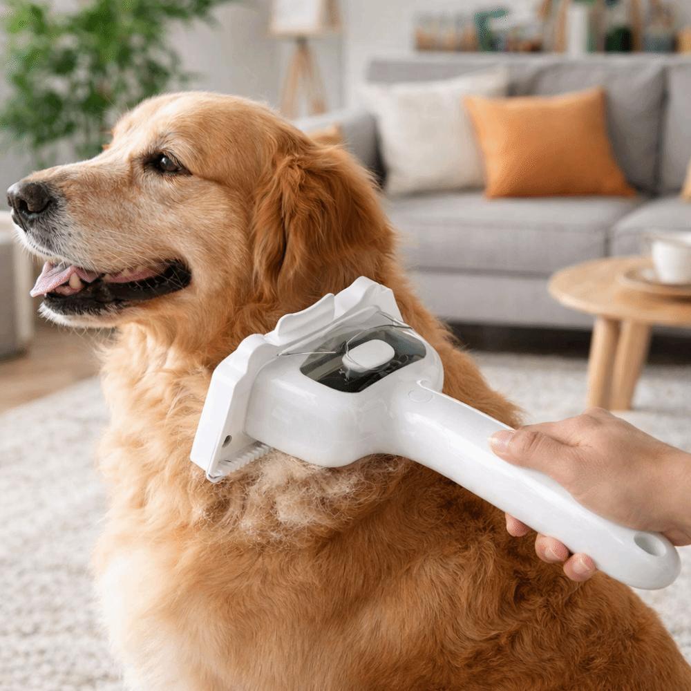 Multi-functional Pet Hair Remover Brush USB Rechargeable Detachable Pet Massage Comb Self-cleaning Long-lasting Battery Life