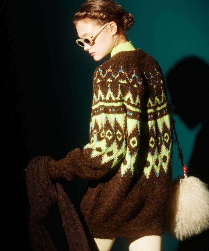 Greenbutter Alpaca Nordic Cardigan (Brown)