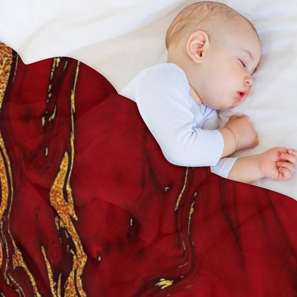 Искусственный красный и золотой мраморный плед Роскошный для дивана Тонкий Свободный Пушистый Пледы