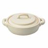 Saji Pottery Earthenware Pot, White, 14cm, Banko Ware, Small Pot, Heat-Resistant Shallow Type with Edges, 33-135