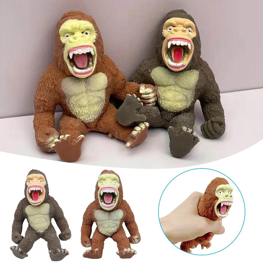 Аниме фигурки диких животных, игрушки для снятия стресса, игрушки из ТПР в виде обезьяны и гориллы, реалистичные дикие животные