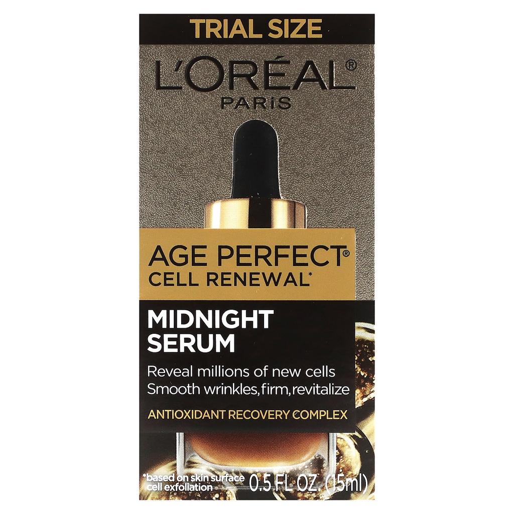 L'Oréal, Age Perfect Cell Renewal, сыворотка Midnight, пробник, 0,5 жидких унций (15 мл)