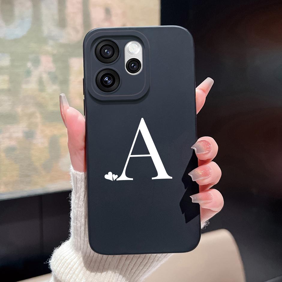 Для Oppo Reno15 F Pro Чехол Простота Сердце 26 Букв Ударопрочный Мягкий Жидкий Силикон Чехол Для OppoReno15 15Pro Reno15F Fundas