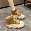 2025 Winter Women's High-top Inner Elevation Wedge Heel Double Zipper Women's Platform Casual Ankle Boots