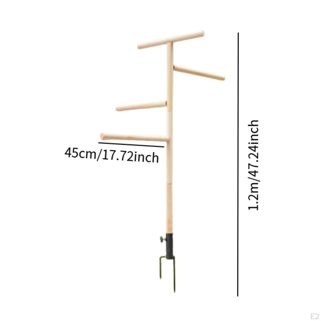 Chicken Roosting Perch Wooden Chick Stand Bird Training Easy Assembly for Coop