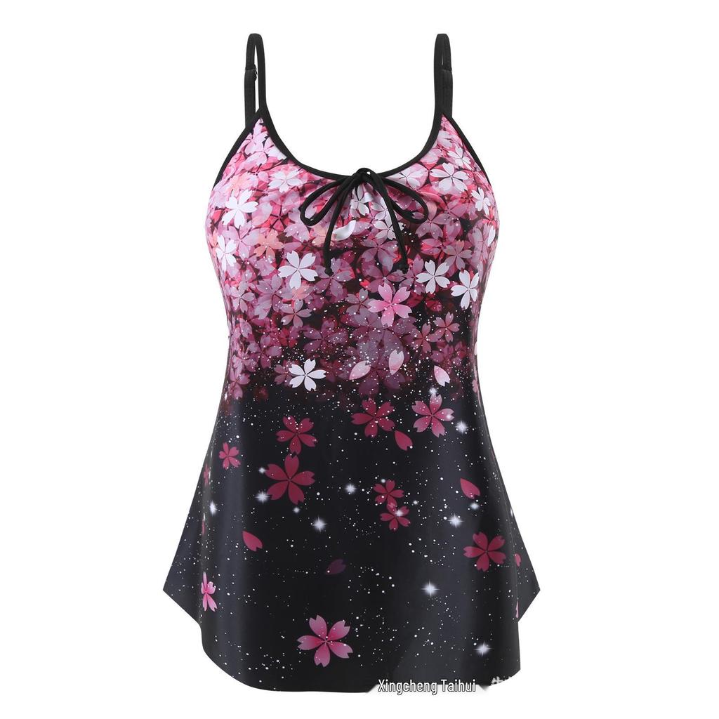 2025 European & American Plus Size Quick-Dry Tankini Swimsuit