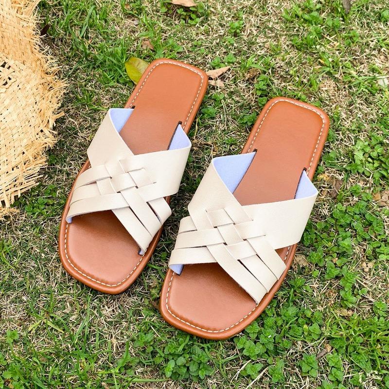 Крестики на плоской подошве с тапочками большого размера женские носят пляжные крутые тапочки тапочки большого размера