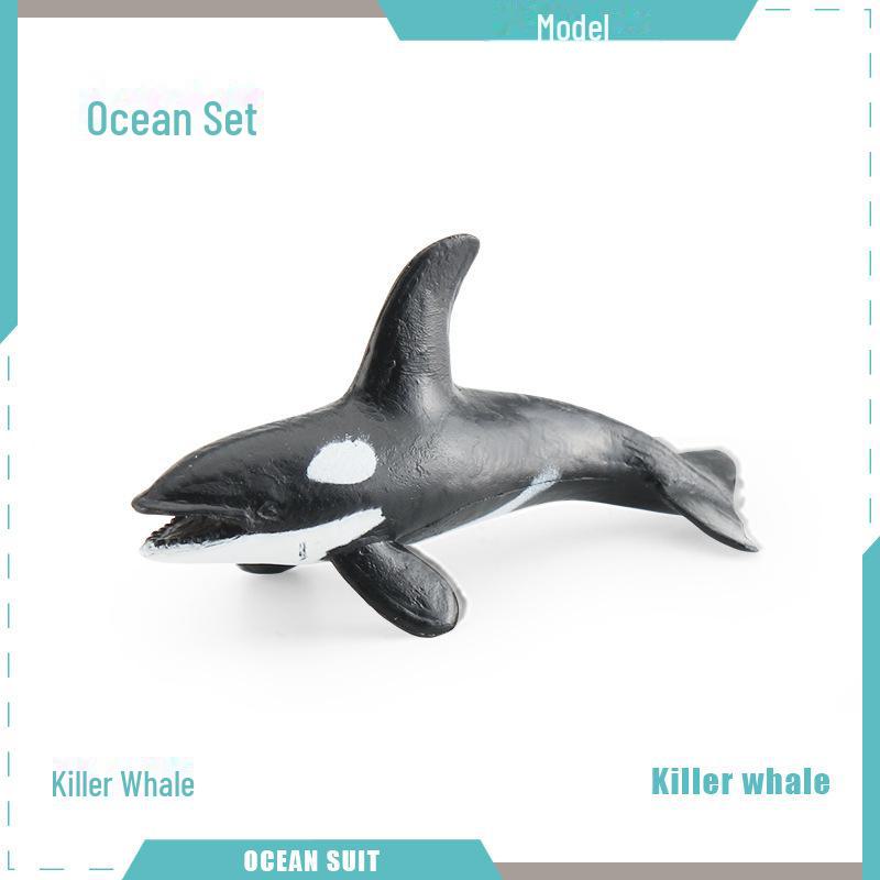Набор моделей морских животных: Акула, черепаха, дельфин, кит, пингвин, краб и существа морского дна