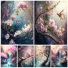 Waterfall 5DDIY Diamond Embroidery Landscape Tree New Product Painting Sakura Cross Embroidery Mosaic Crafts Home Decoration