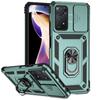Чехол Sergeant для Redmi Note 11/11T Pro: Защита от падения, Выдвижная крышка объектива, Магнитное кольцо-держатель