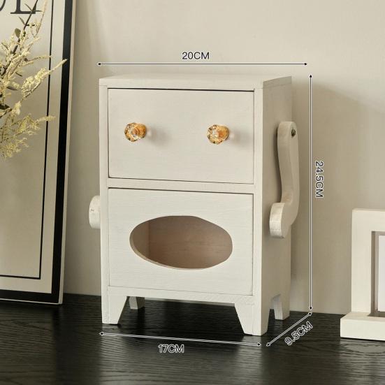 Мини-шкафчик для хранения в форме робота Деревянная шкатулка для украшений Ящик и держатель для салфеток Настольный органайзер для украшений Косметики Туалетного столика Общежития Спальни