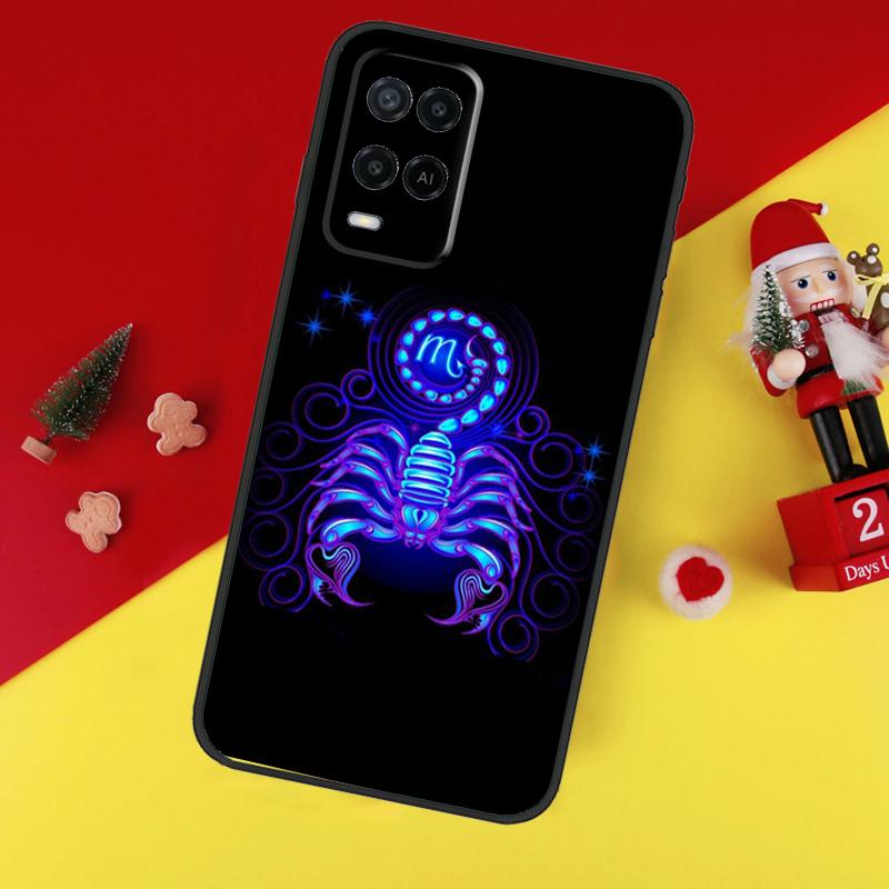 Чехол со знаком Зодиака Неон для Oppo A78 A98 A18 A38 A58 A5 A6 Pro A54 A74 A94 A17 A57 A80 A60 A40 A96 A76 A16 A15