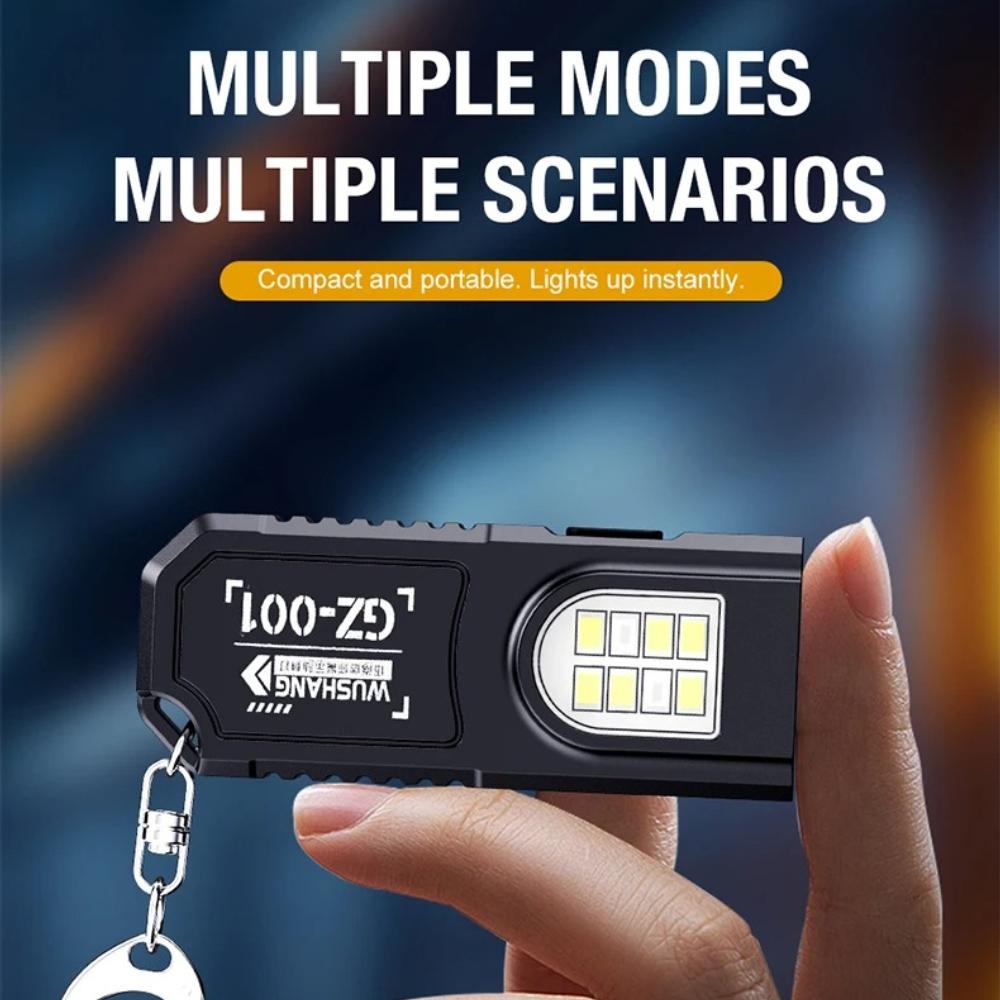 LED Keychain Flashlight Type C Rechargeable 550LM Portable Mini Torch Pocket Lantern Flood Work Light With Magnet For Emergency