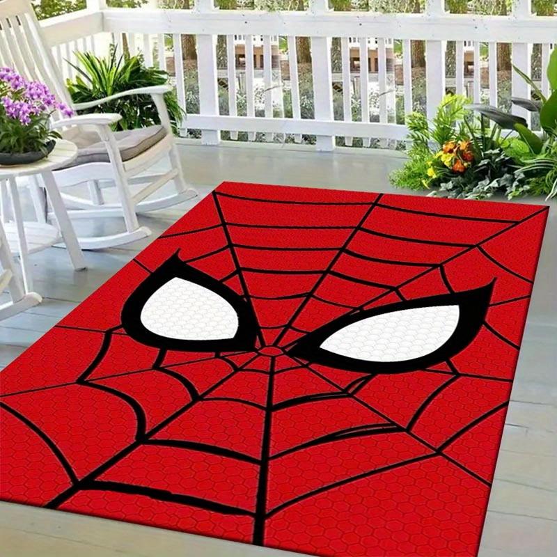 1pc Spider-Man Pattern Area Rug Soft Flannel Floor Mat for Living Room, Office, Bedroom, Outdoor and Camping, Sofa Coffee Table Floor Mat, D