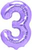 Foil Balloon Number 3 Purple 100cm