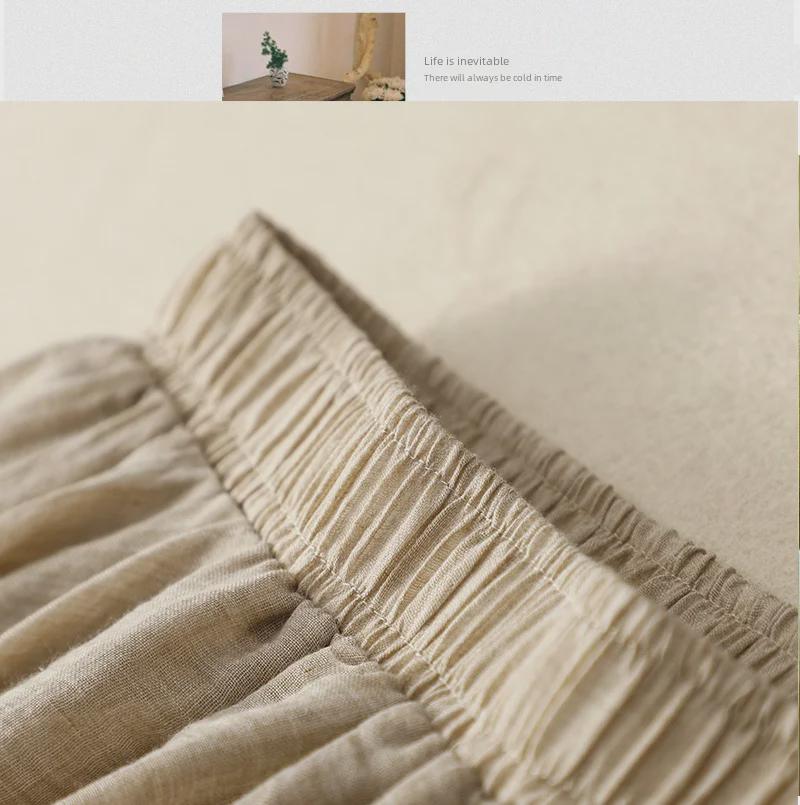 Юбка А-силуэта из тонкого хлопка с оборками и эластичным поясом - в японском и корейском стиле