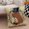 Happy Groundhog Day PPunxsutawney Phil Cushion Cover Throw Pillow Cover Hidden Button Durable Polyester Chair Cushion