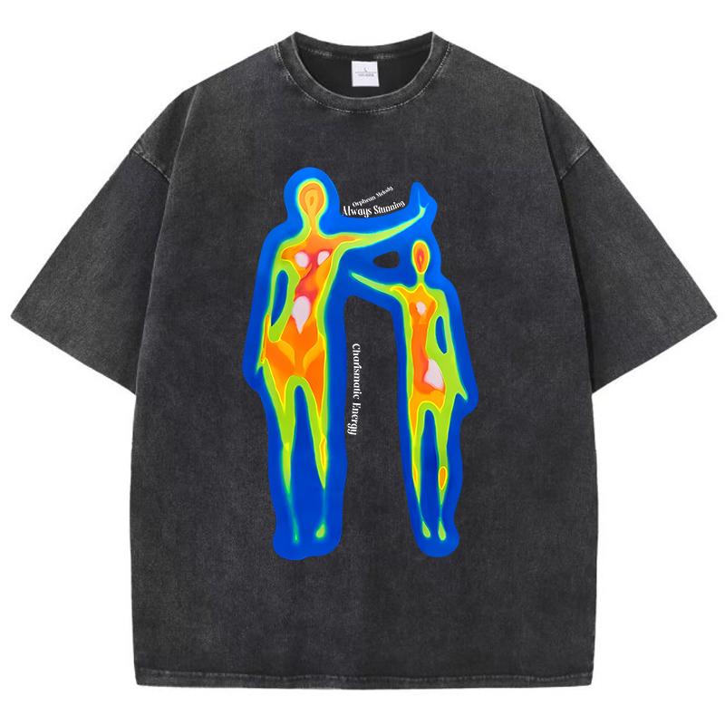 Coolane Body Heat Map Design Мужская футболка уличная рубашка с коротким рукавом спортивная мягкая одежда стираные ретро мужские футболки