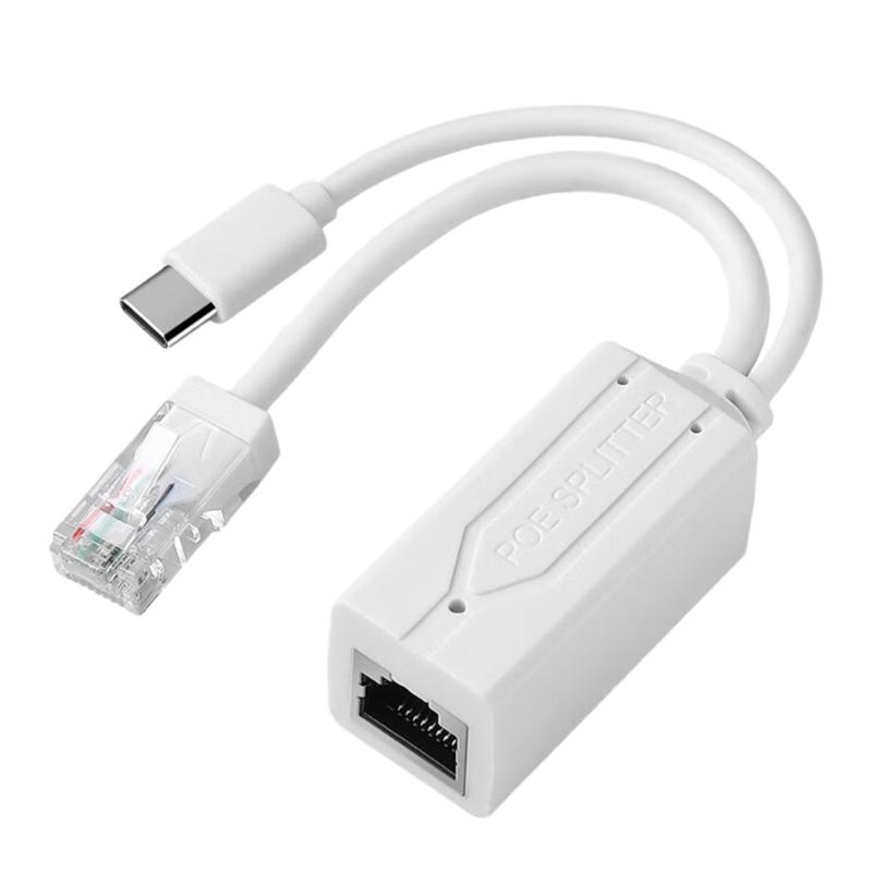 24V/5V Step Down POE Splitter For Surveillances Systems Plugs Play Installation Overloads Protections ABS Construction
