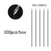 100 шт./кор. одноразовые стерильные иглы для пирсинга тела 10 г 12 г 14 г 16 г 18 г 20 г стальные стерильные одноразовые для уха носа пупка соска губы