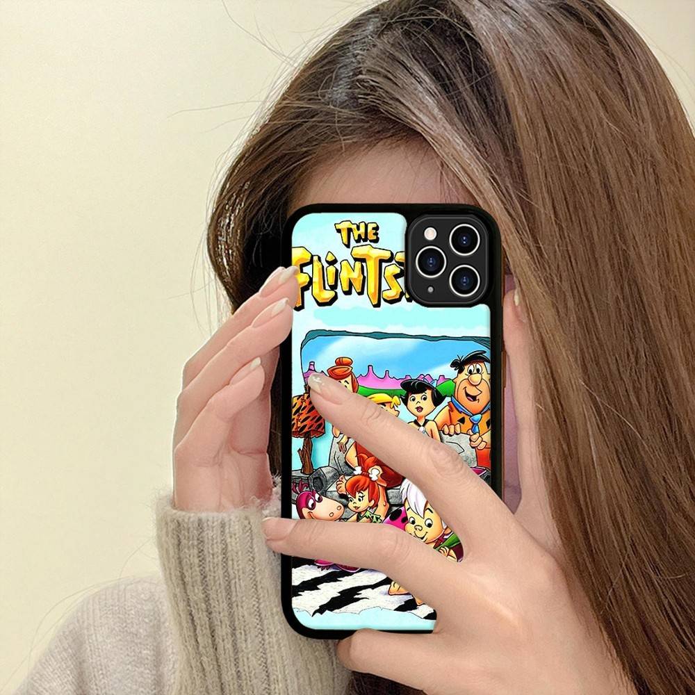 The Flintston es Cartoon Phone Case For Iphone 16 15 14 13 12 11 Pro Max Plus Shockproof TPU+PC Hard Case