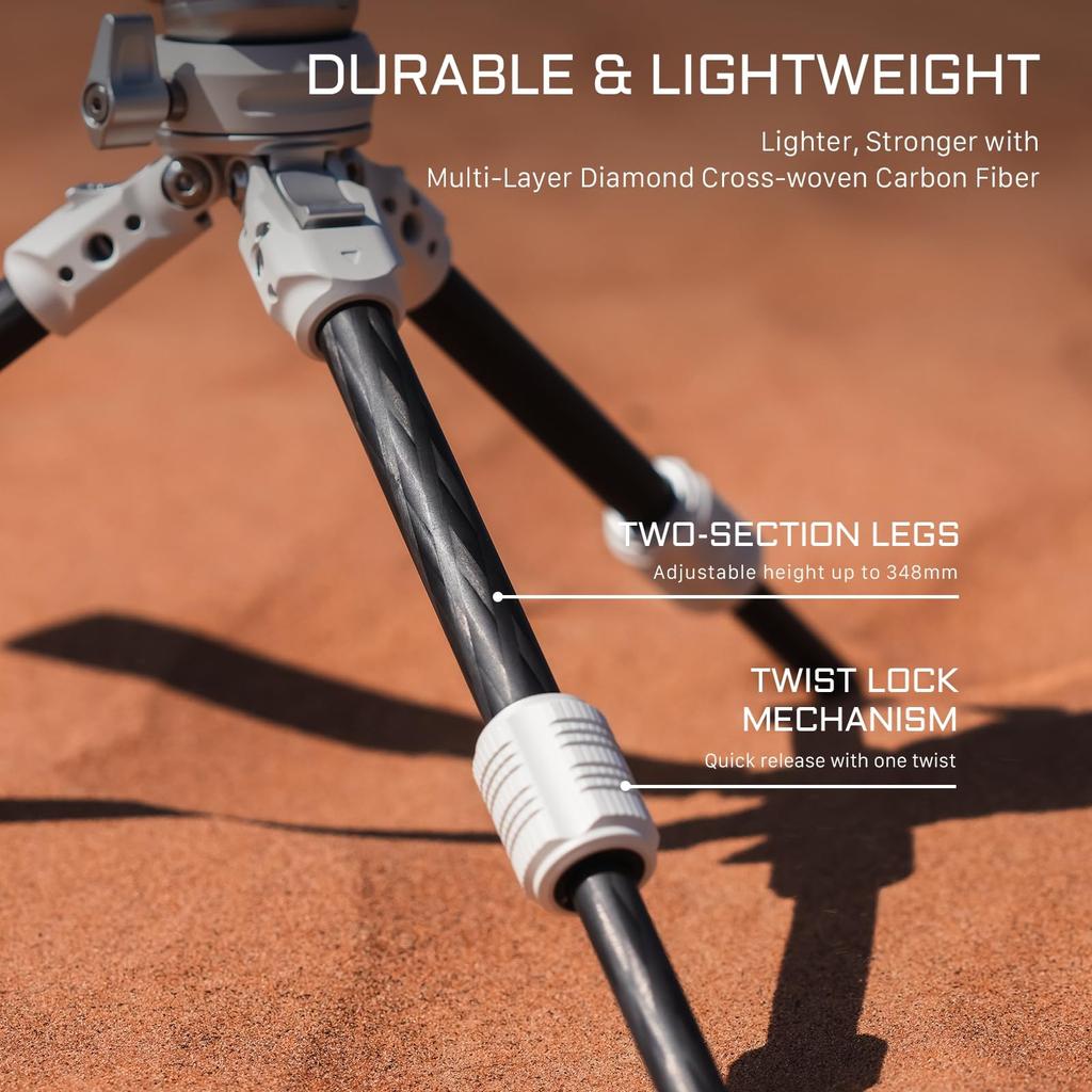 TILTA BT03E Настольная шаровая головка 1 ярусная тренога из углеродного волокна 3 кг выдвижная космический серый TT-BT03E-FB-SG