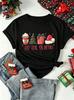 Tis The Season Christmas Graphic T‑Shirt Women Men Xmas Coffee Tree Gift Santa Hat Print Short Sleeve Casual Holiday Camisetas