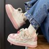 New Thick Soled Sports Shoes Women New Pink Star Design Sports Shoes Girls Cute Versatile College Style Platform Casual Shoes