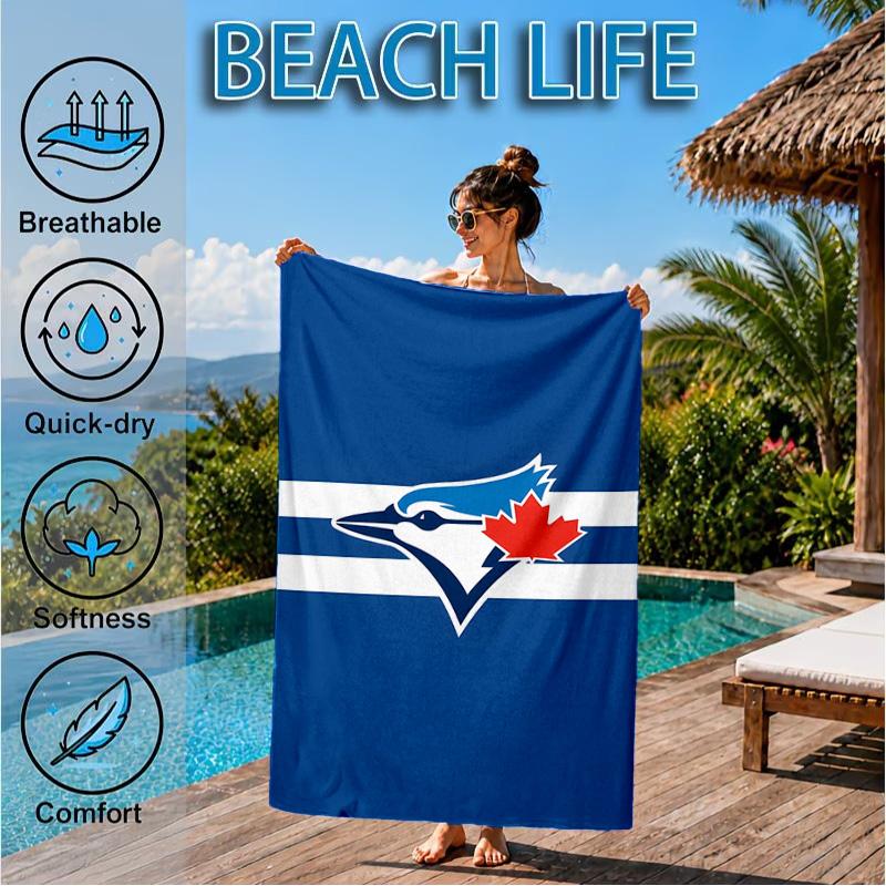 Blue Jays Logo Beach Towel, Microfiber Beach Towel, Perfect For Pool, Beach, Travel, Home Decor Beach Party Fan gifts