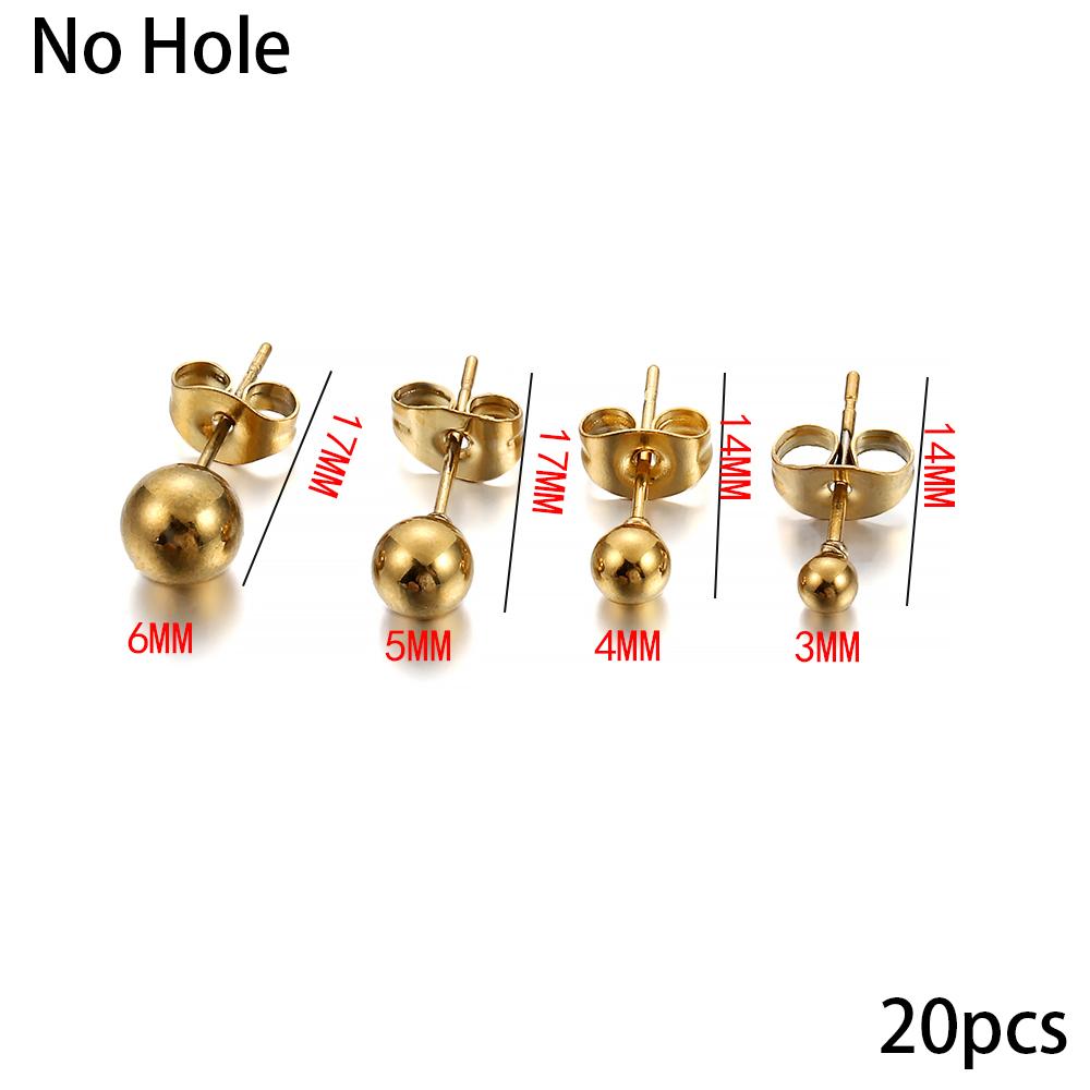 20-100pcs/lot Gold Stainless Steel Blank Post Earring Studs Base Pins With Earring Plug Findings Ear Back For DIY Jewelry Making