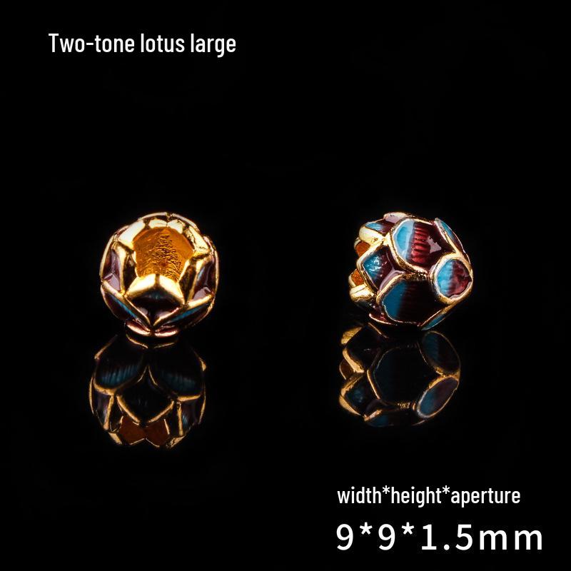 Перегородчатые бусины-разделители 'Лотос' - Эмаль из чистой меди, материалы для изготовления украшений своими руками