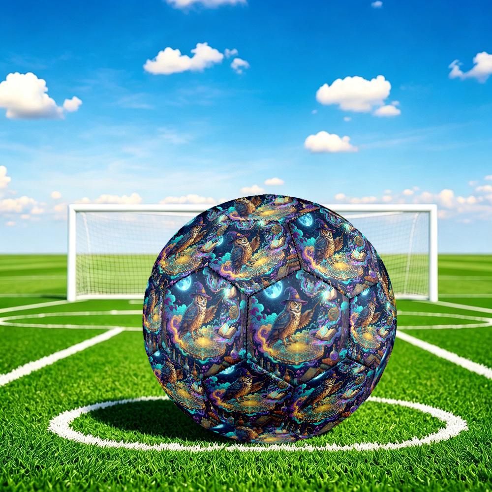 1pc Magical Owl Night Theme Soccer Ball Football, Size 5, Lightweight PVC, Outdoor Training Soccer Ball,Sports Gift t61435