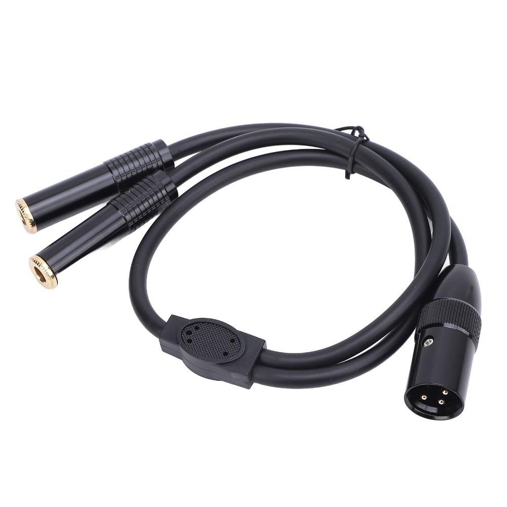 Plug and Play 3Pin XLR Male to Dual 6.35mm Female Gold Plated Stereo Converter Cable  Amplifier