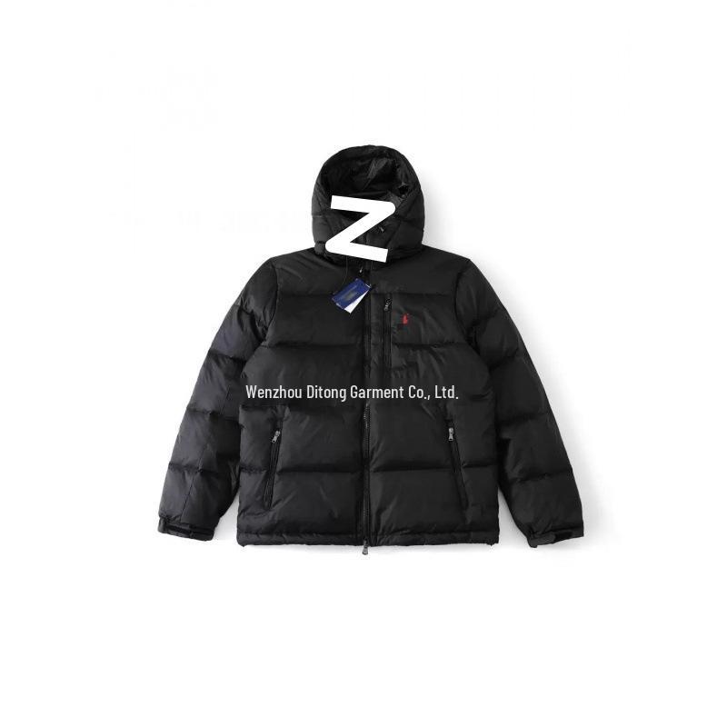 RL Военная лошадь Вышитая ветрозащитная водоотталкивающая пуховая куртка с капюшоном для мужчин и женщин