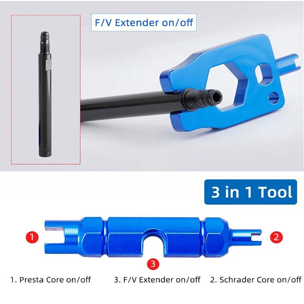 1/8Pcs with Wrench Cap Bicycle Valve Set Aluminum Zinc Zinc Alloy Tubeless Tire Valve  Bicycle Accessories